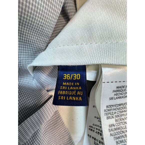 Polo Ralph Lauren Tailored Golf Pants Sze 36/30 Gray Checkered Flat Front Sports - Picture 3 of 15